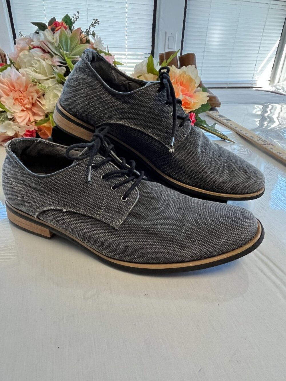 Giorgio Brutini Valet Woven Fabric Oxford Derby Shoes Gray Men’s 10M - Flawed